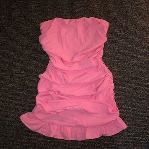 Mini Ruched Strapless Dress